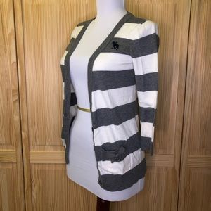 Abercrombie Kids Grey Striped Cardigan